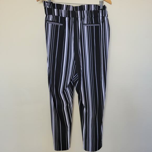 SOHO Apparel Ltd Size PXL Paperbag Pull On Wide Leg Pleated Striped Tie Pants - Picture 3 of 13